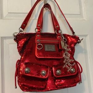 Coach red sequin Poppy bag